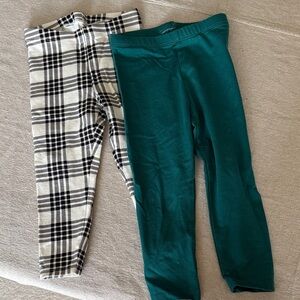 Cat & Jack Teal and Black Plaid Kids Leggings